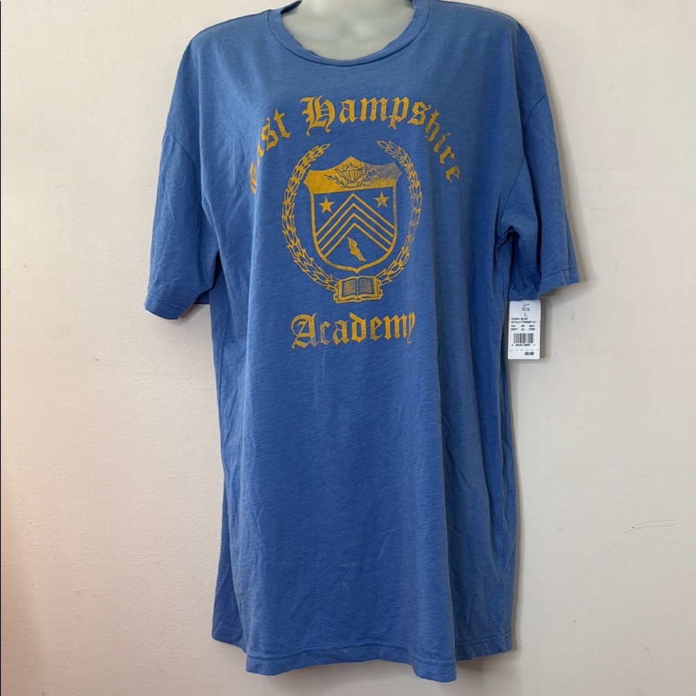 Gold and Blue Short Sleeve Tee with Academy Crest
